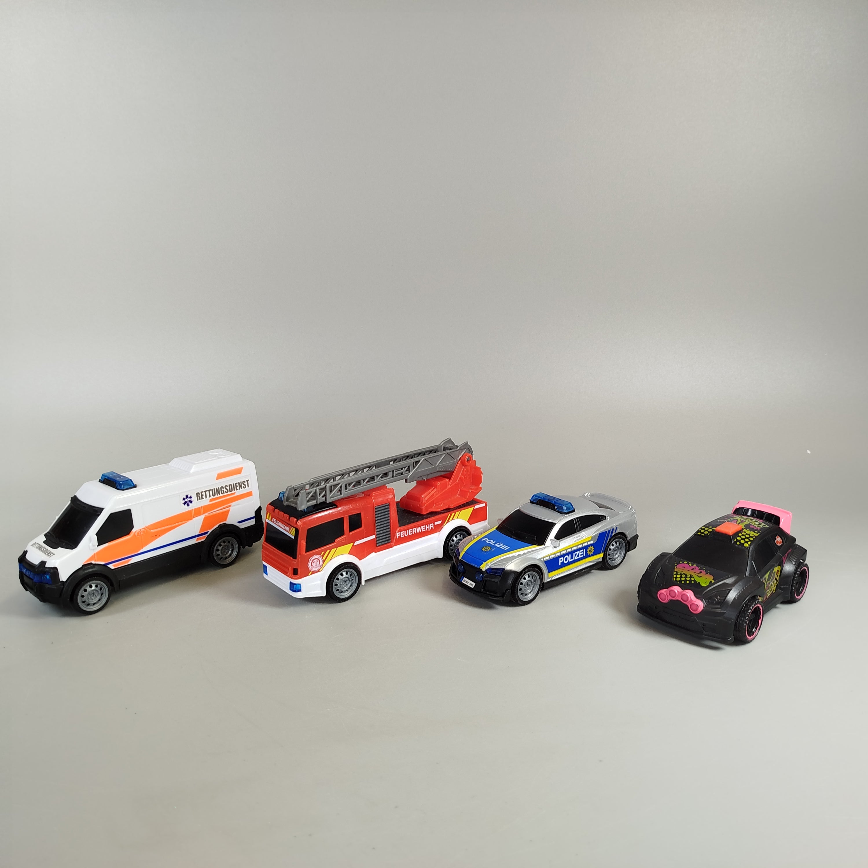 Miniaturfahrzeuge Set von 4 – Rettung & Rennen